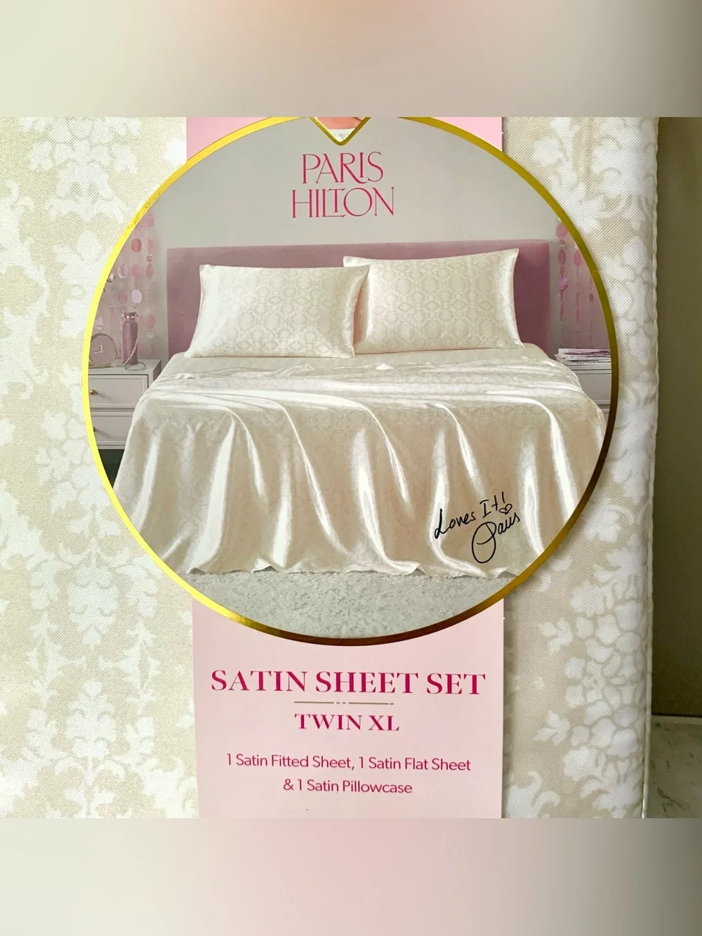 New Paris Hilton Twin XL  Satin Sheet Set